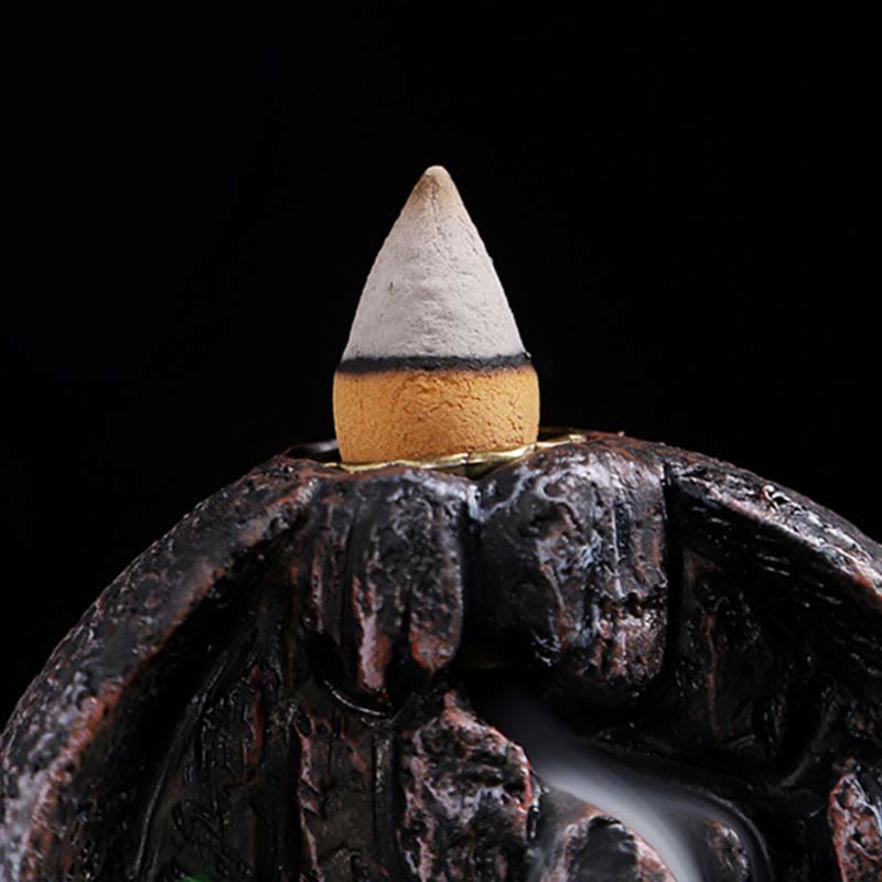 Zeniora Mountain Bridges Resin Backflow Incense Burner for Meditation