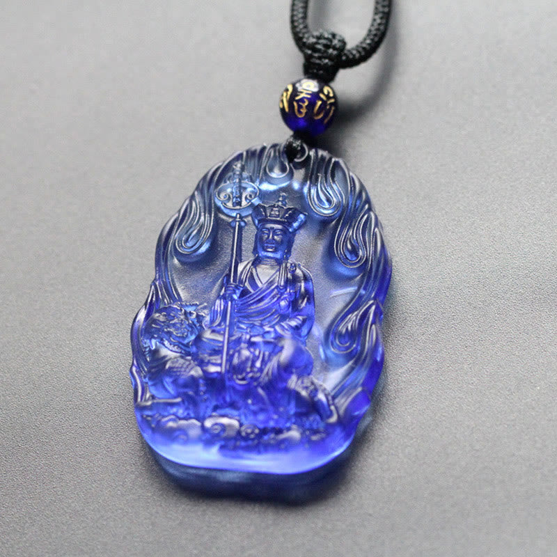 Ksitigarbha Buddha Liuli Crystal Serenity Amulet Necklace Pendant