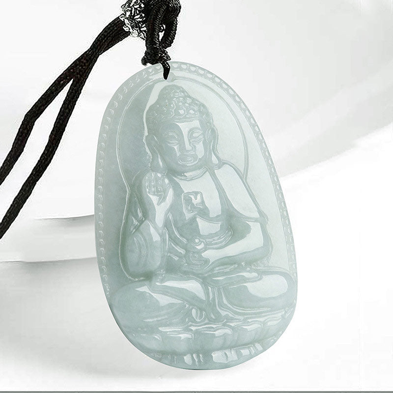 Chinese Zodiac Natal Buddha Jade Wealth Prosperity Necklace Pendant