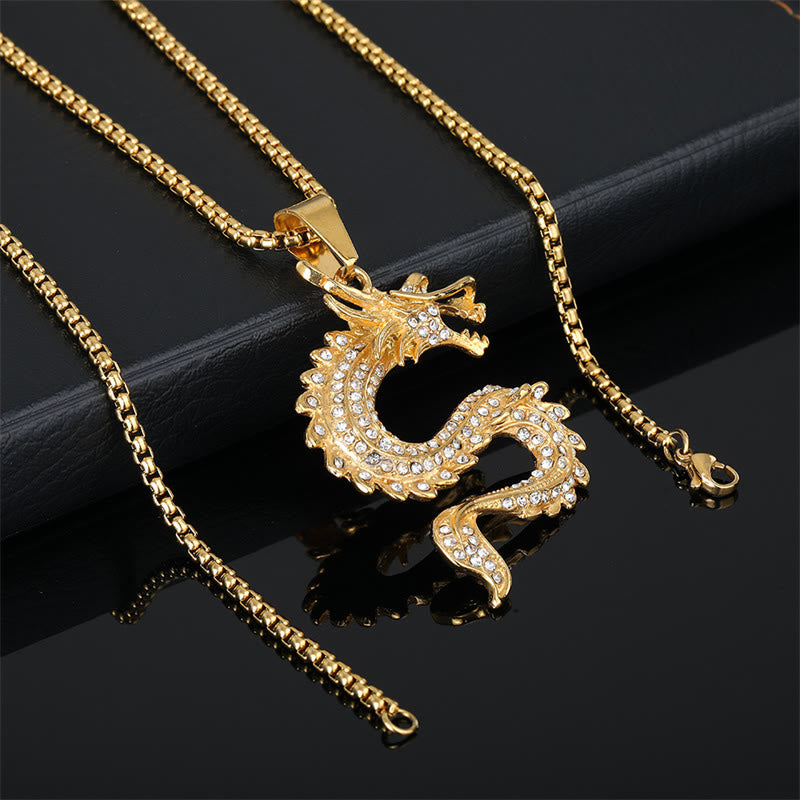 Chinese Zodiac Dragon Zircon Protection Necklace Pendant