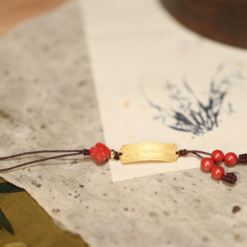 Handmade 925 Sterling Silver & Gold Plated Braided Red String Jade Sandalwood Bracelet
