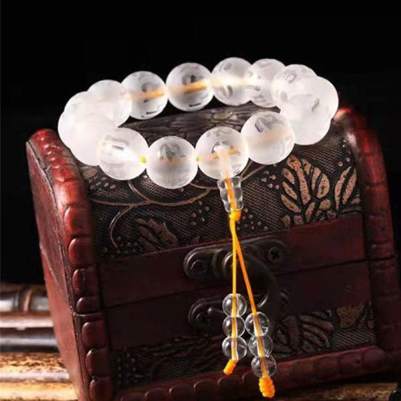 "Blessings of Light and Protection" White Crystal Bracelet Includes Gift Message Card