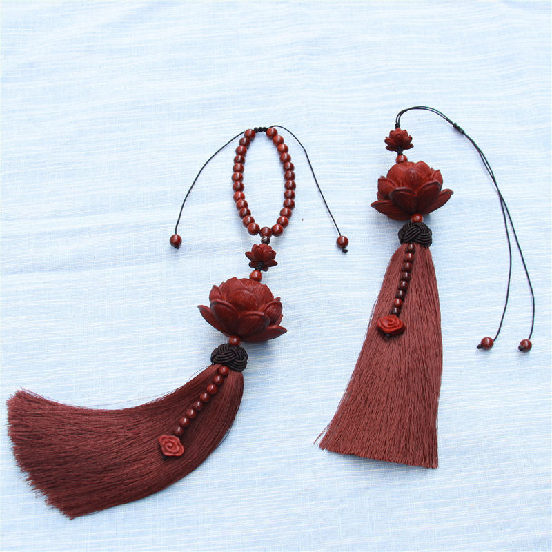 Tibetan Small Leaf Red Sandalwood Lotus Luck Protection Tassel Decoration (Extra 35% Off | USE CODE: FS35)
