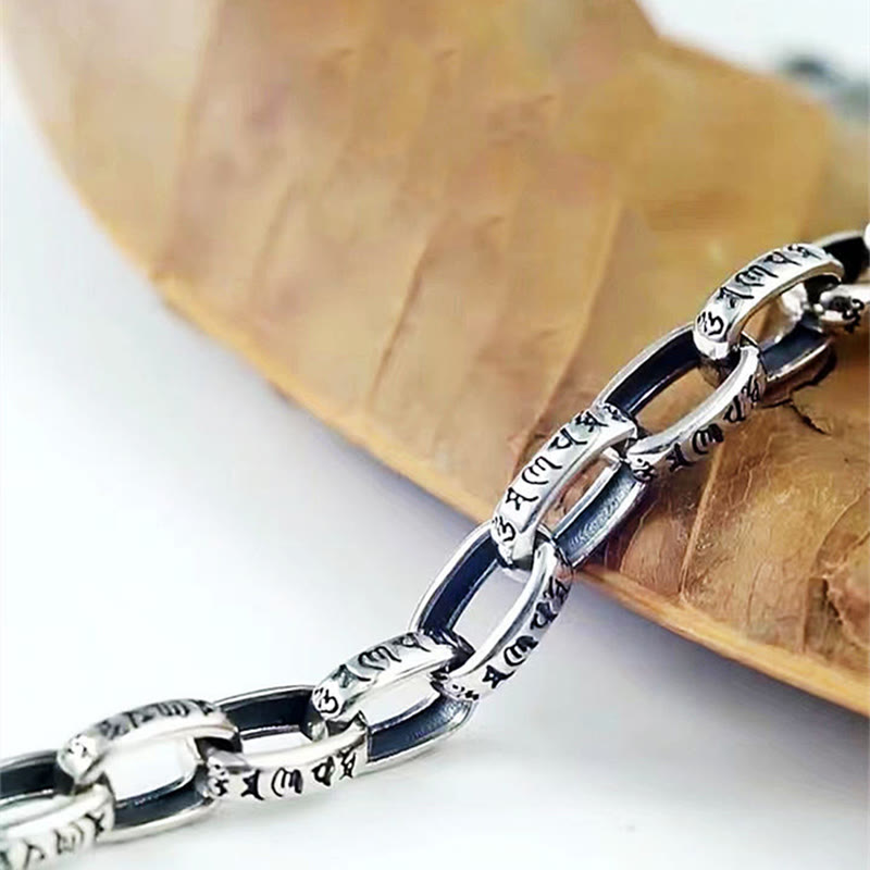 Hand-Engraved Copper Om Mani Padme Hum Vajra Mantra Bracelet