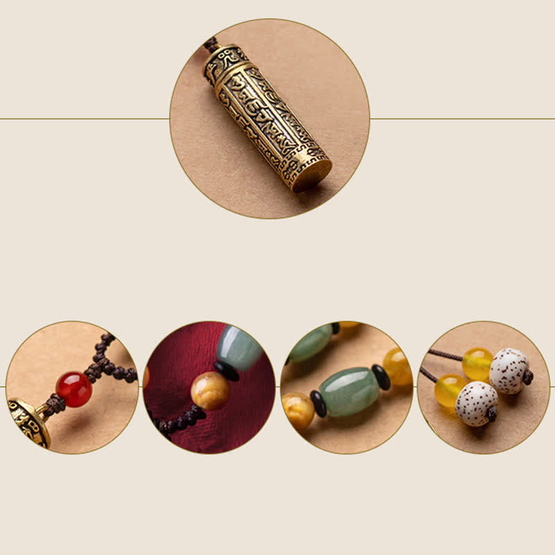 hop Tibet Om Mani Padme Hum Agate Shurangama Sutra Protection Necklace Pendant