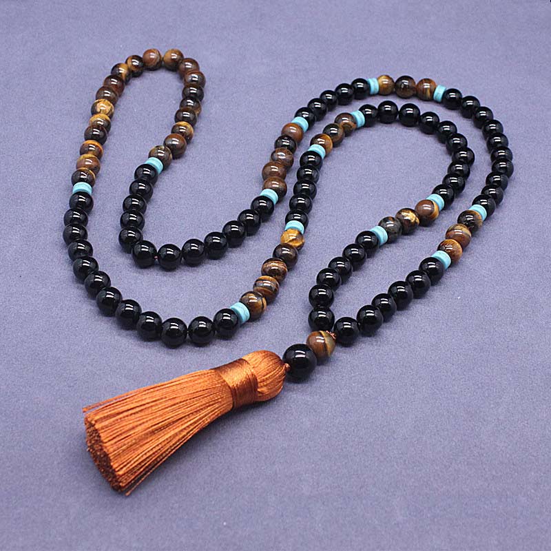 Tibetan Black Onyx Peaceful Mala Set