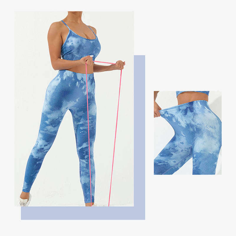 2Pcs Camo Print Backless Criss-Cross Strap Top Bra Shorts Leggings Pants Fitness Yoga Outfit Set