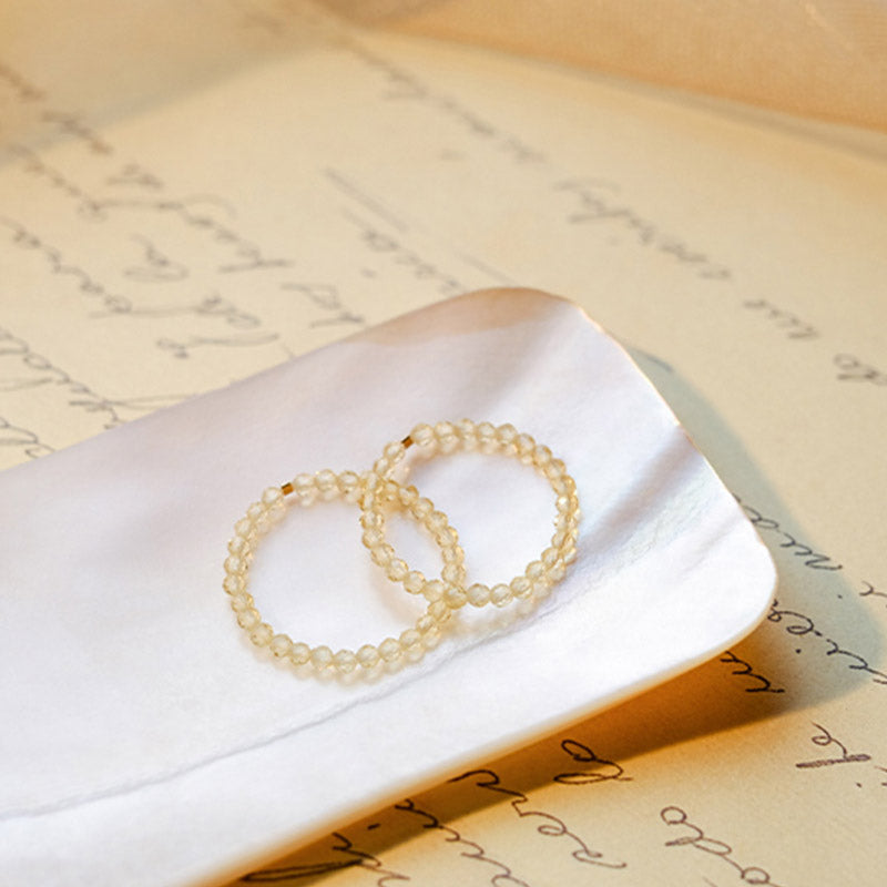 Natural Citrine and 14k Gold-Plated Handcrafted Minimalist Ring