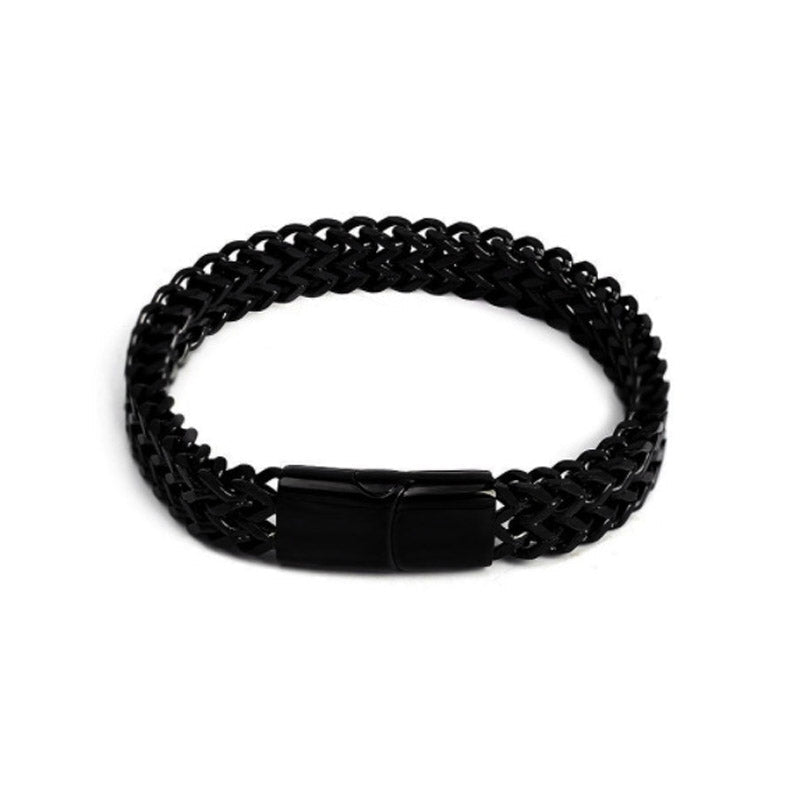 Textured Fish Scale Titanium Steel Magnetic Buckle Balance Chain Bracelet