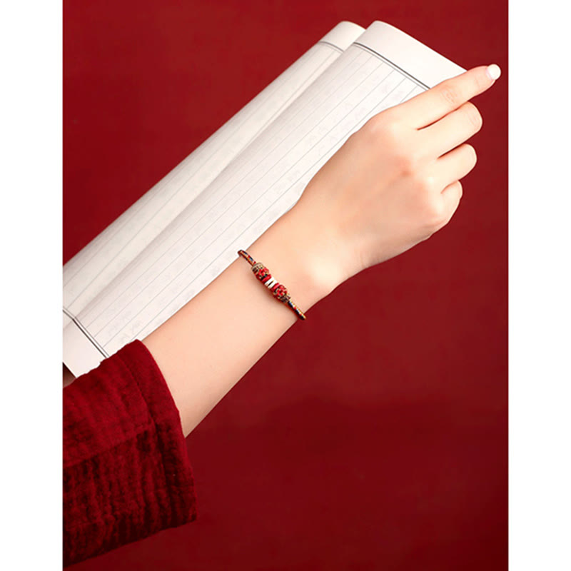 Handmade Dunhuang Color Luck Braid String Bracelet