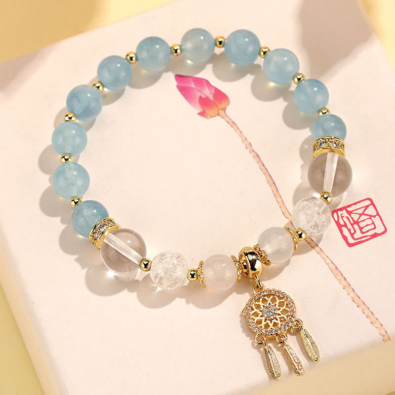 Dreamcatcher Natural Gemstone and Crystal Energy Anchor Bracelet