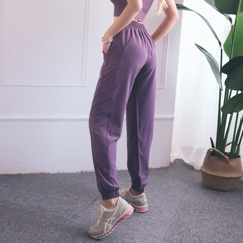 High Waist Fitness Yoga Sports Jogger Track Pants With Pockets Sweatpants