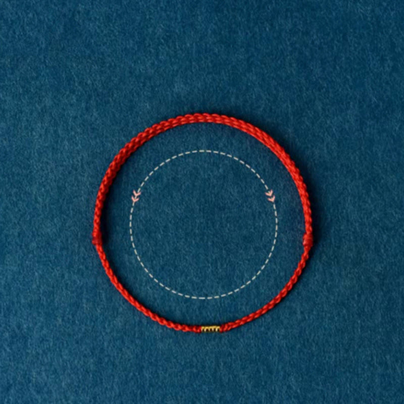 "Blessings for Clear Connections" 925 Sterling Silver Lucky Golden Bead String Bracelet Anklet Includes Gift Message Card