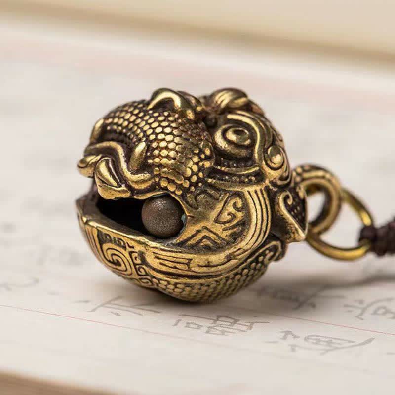 Handmade Brass and Copper Pixiu Energy Conductor Keychain
