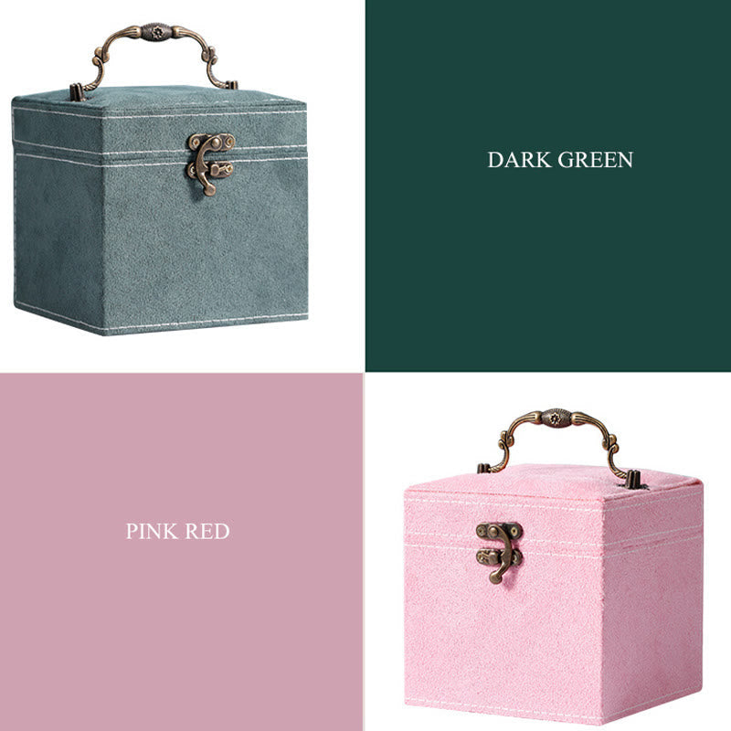 Three-Layer Flannel Jewelry Box Organizer and Storage Case