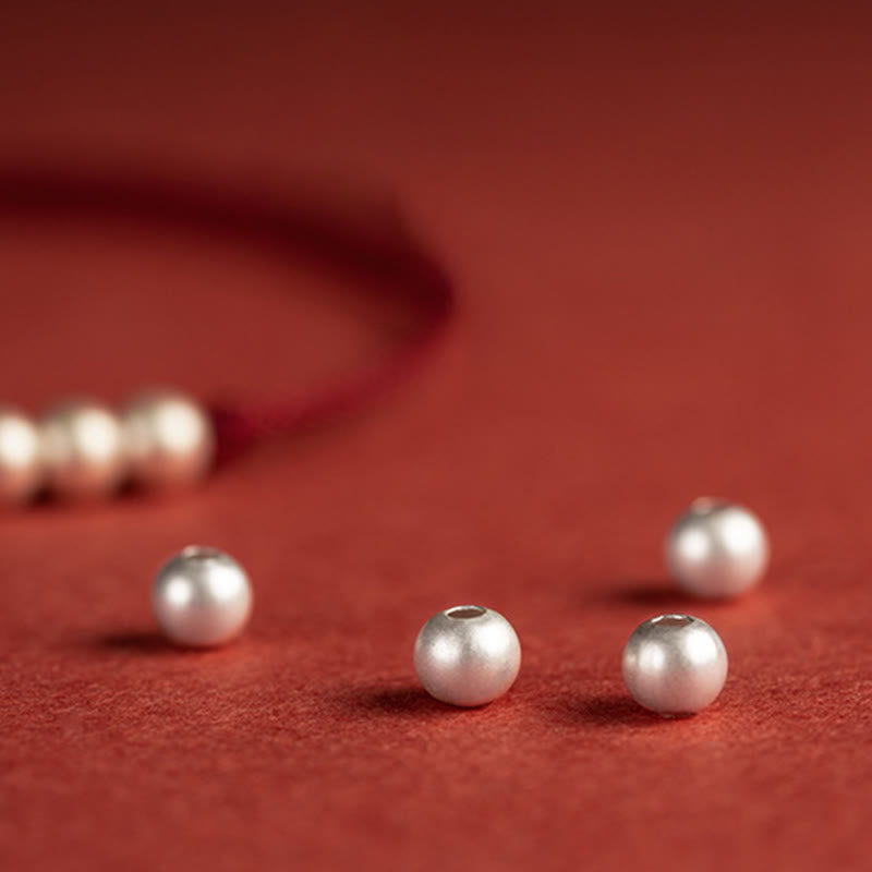 925 Sterling Silver Three Beads Protection String Bracelet Anklet