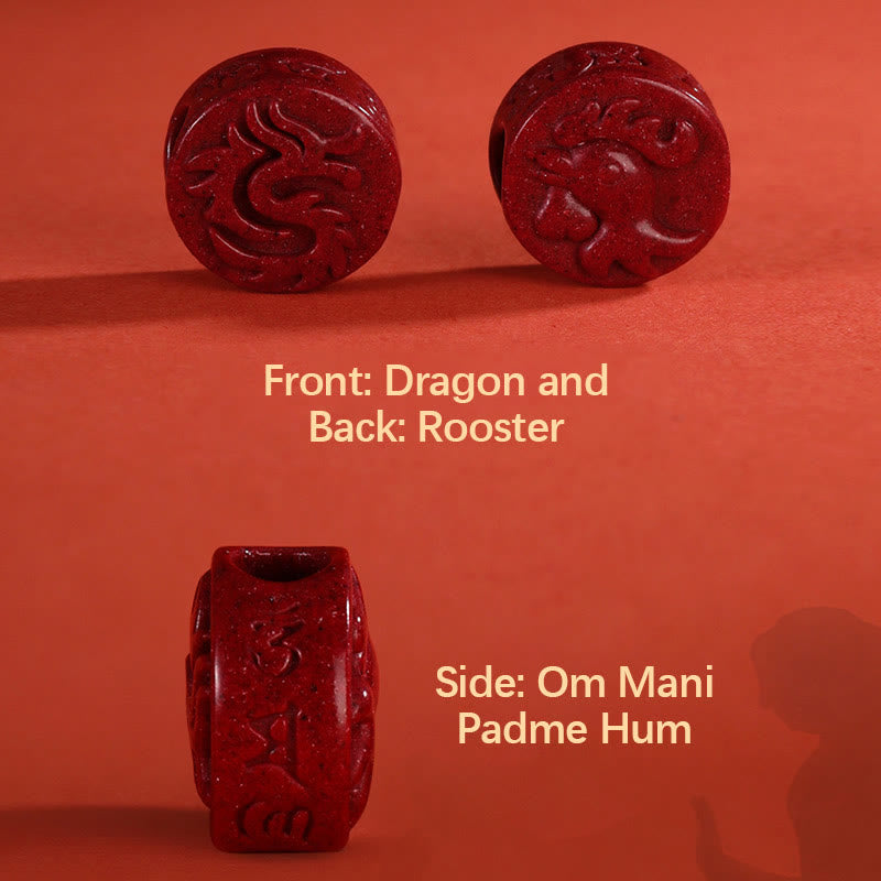 Year of the Dragon 925 Sterling Silver Chinese Zodiac Cinnabar Auspicious Matches Blessing Bracelet (Extra 35% Off | USE CODE: FS35)