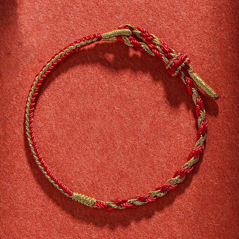 Handmade Chinese Zodiac Braided Red String Bracelet: Dragon Rabbit Rat Horse Rooster