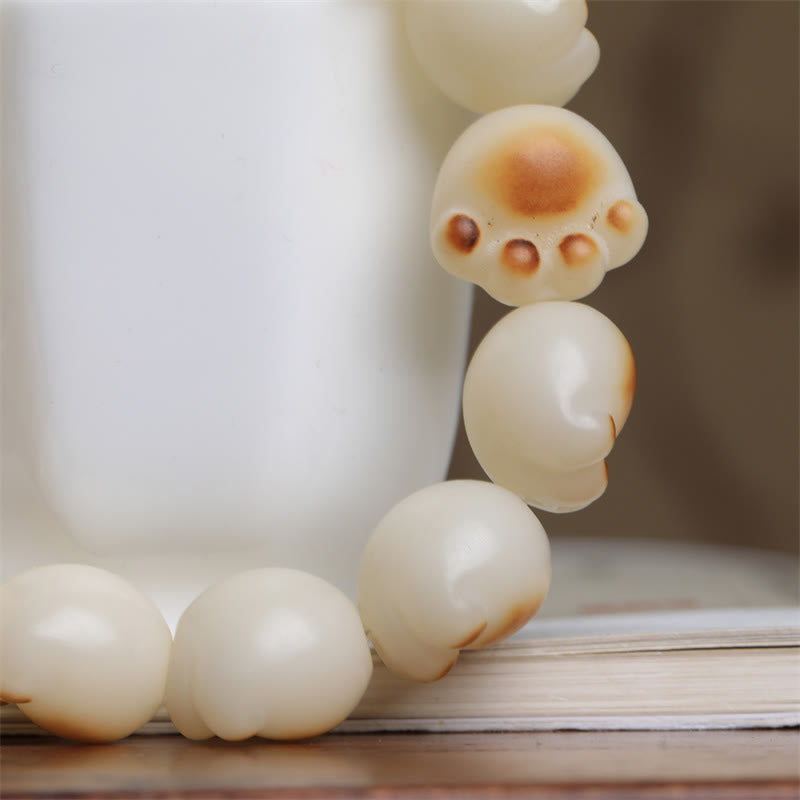 Cute Cat Paw Claw Bodhi Seed Peace Bracelet