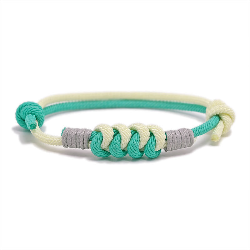 Minimalist Hand-Braided Copper Vajra Knot Red String Bracelet