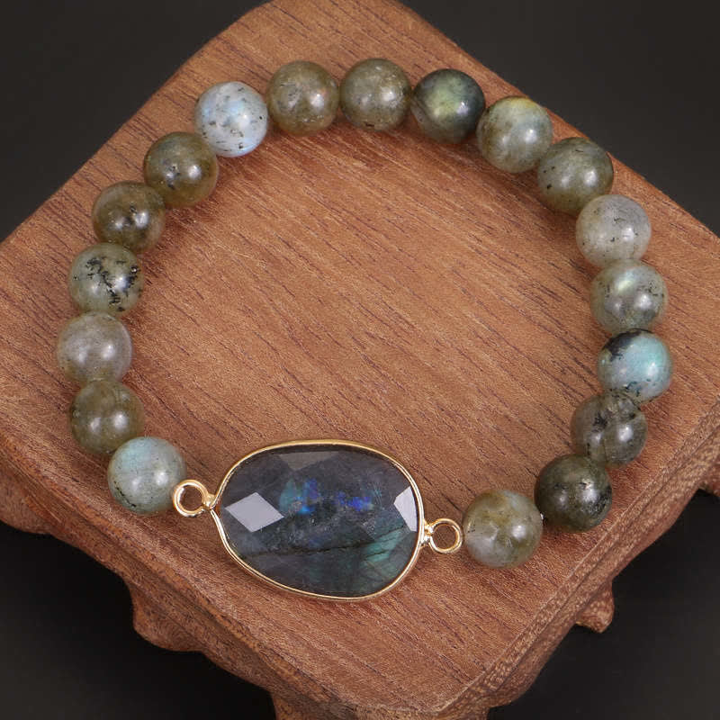 Natural Labradorite Moonstone Support Healing Beaded Bracelet