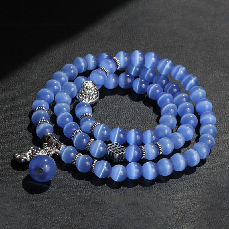 Cat Eye PiXiu Support Triple Wrap Bracelet