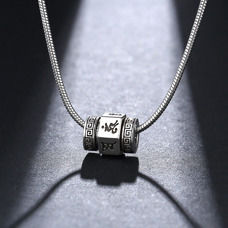 Tibetan Om Mani Padme Hum Peace Necklace Rotatable Pendant