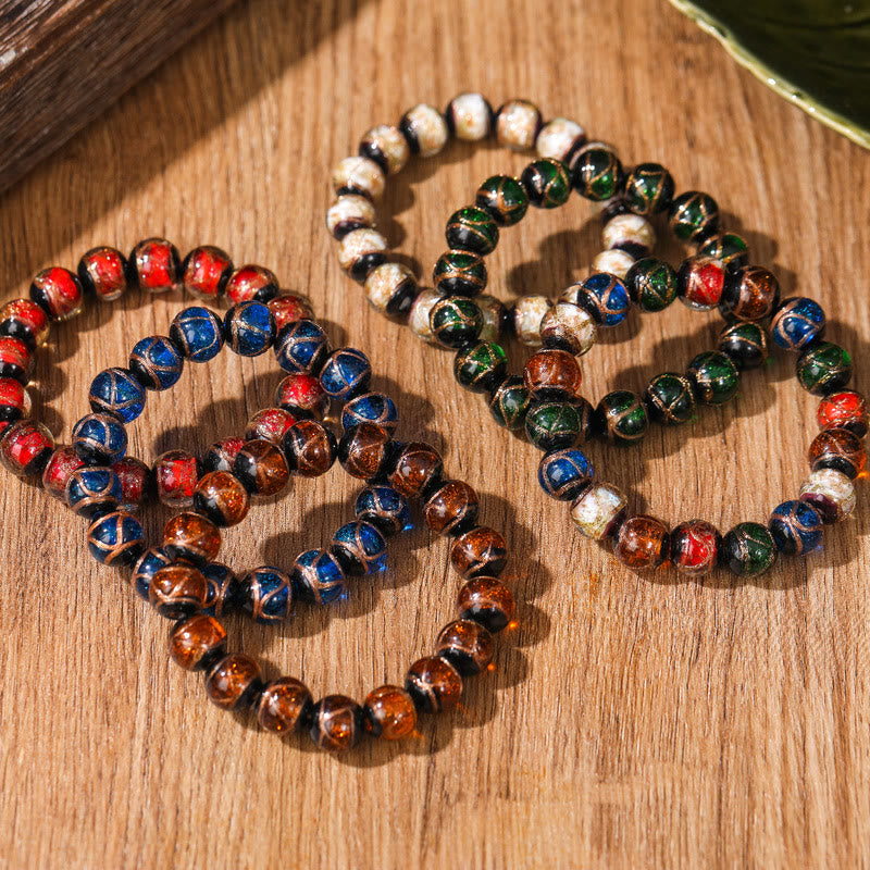 Tibetan Classic Liuli Glass Bead Luck Wealth Bracelet