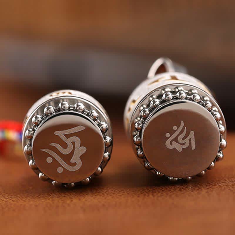 Tibet Om Mani Padme Hum Shurangama Mantra Titanium Steel Wisdom Amulet Necklace Pendant