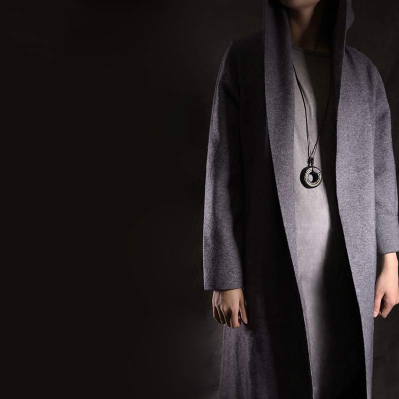 Zen Circle Ebony Wood Peace Calm Necklace Pendant