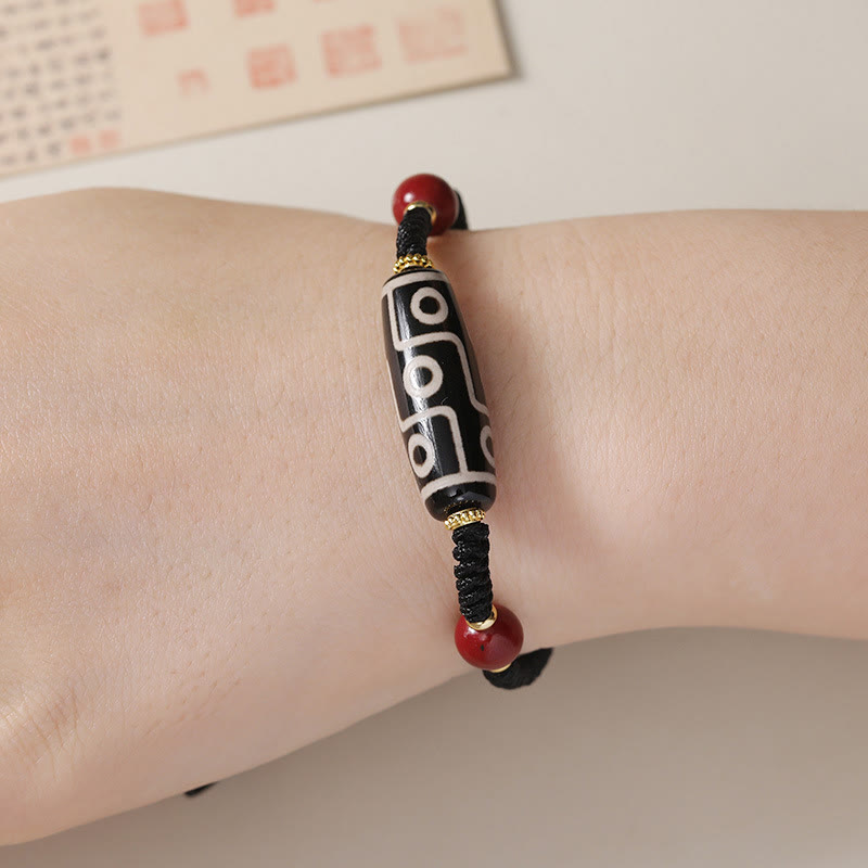 Handcrafted Tibetan Nine-eye Dzi Bead Protection Bracelet