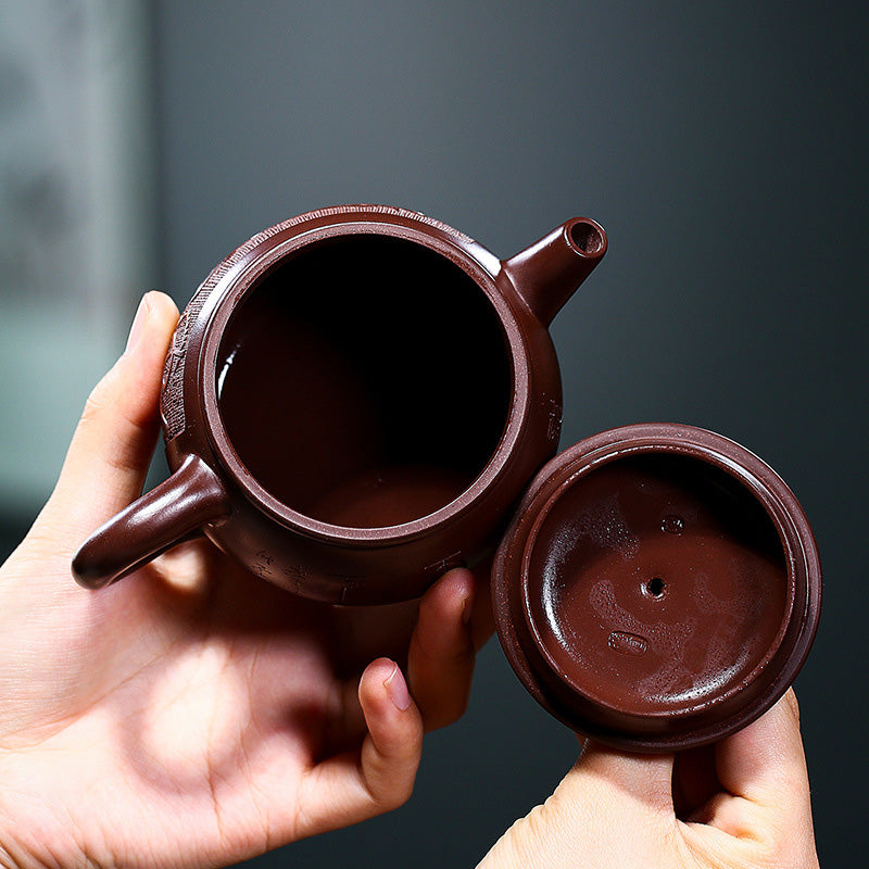 Yixing Handmade Brown Dragon Purple Clay Kung Fu Teapot 240ml