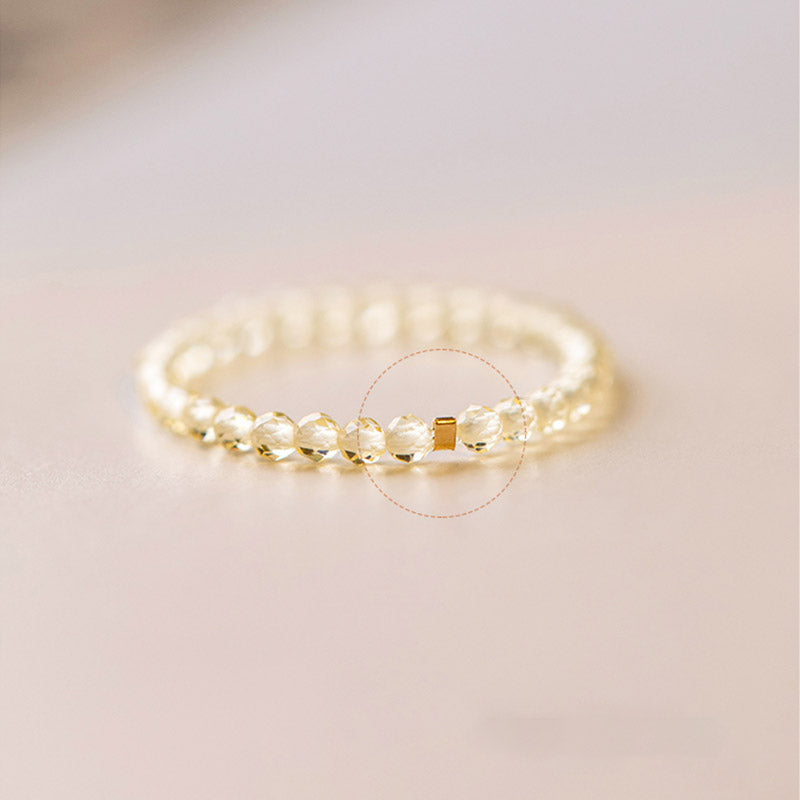 Natural Citrine and 14k Gold-Plated Handcrafted Minimalist Ring