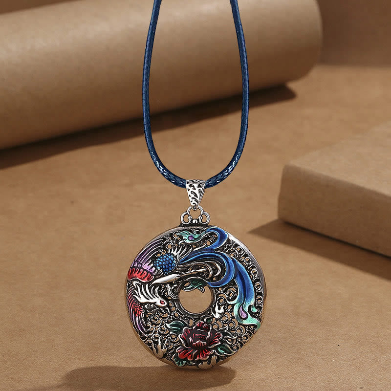 Phoenix Peony Flower Luck Protection Necklace Pendant (Extra 30% Off | USE CODE: FS30)