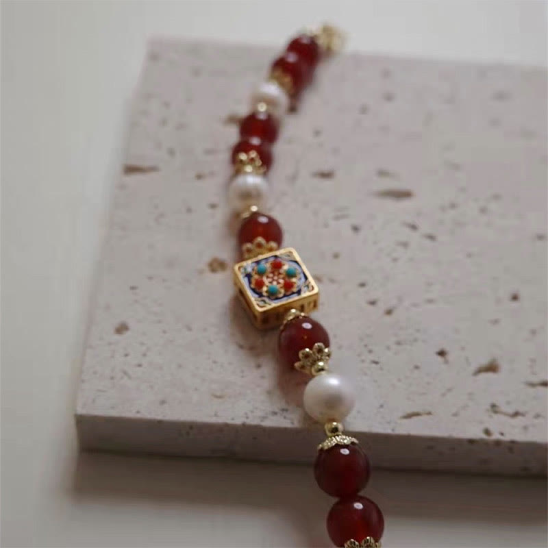 Red Agate Pearl Confidence Self-acceptance Bracelet