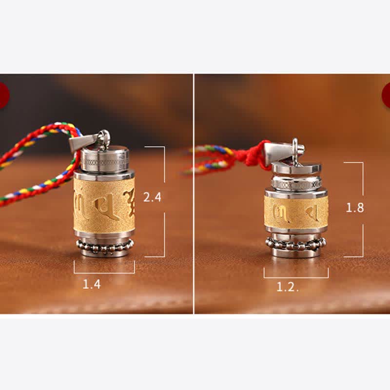 Tibet Om Mani Padme Hum Shurangama Mantra Titanium Steel Wisdom Amulet Necklace Pendant