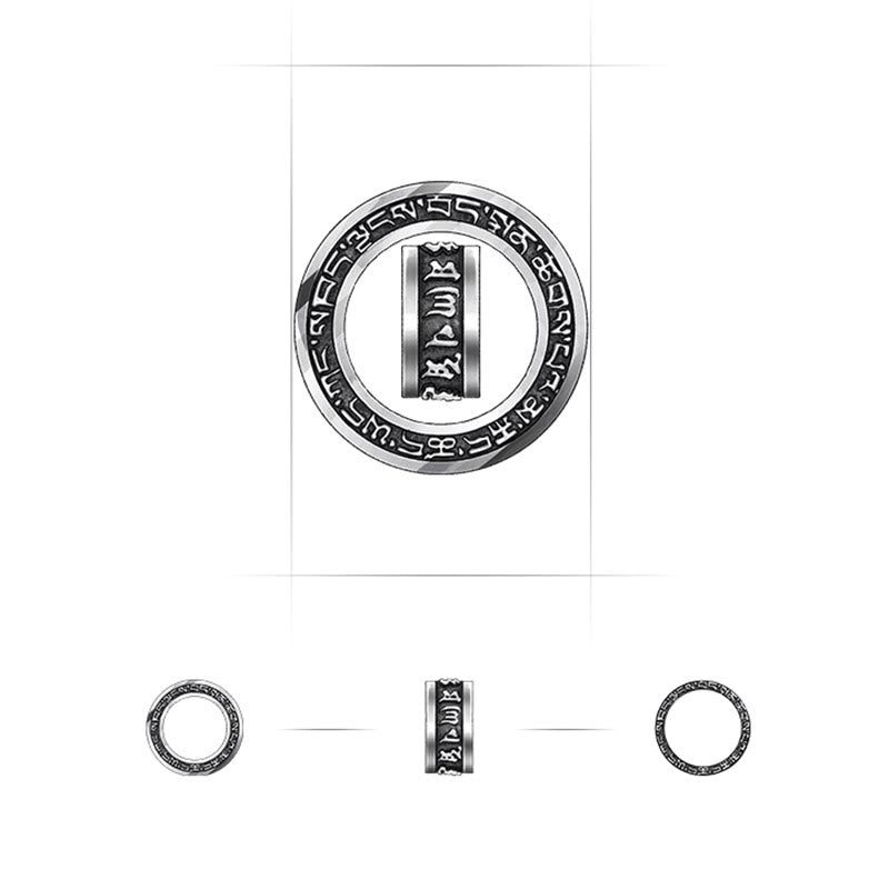 Tibetan Om Mani Padme Hum Carved Peace Purity Chain Necklace Pendant