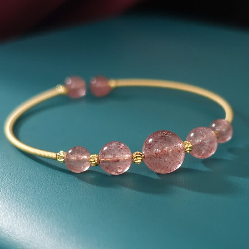 Natural Strawberry Quartz Love Healing Bracelet Bangle