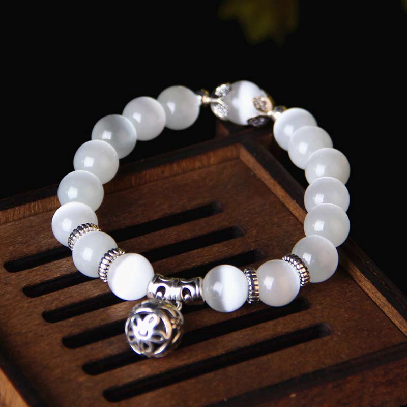 Handmade Tibetan Cat's Eye Chrysoberyl Natural Gemstone Bracelet