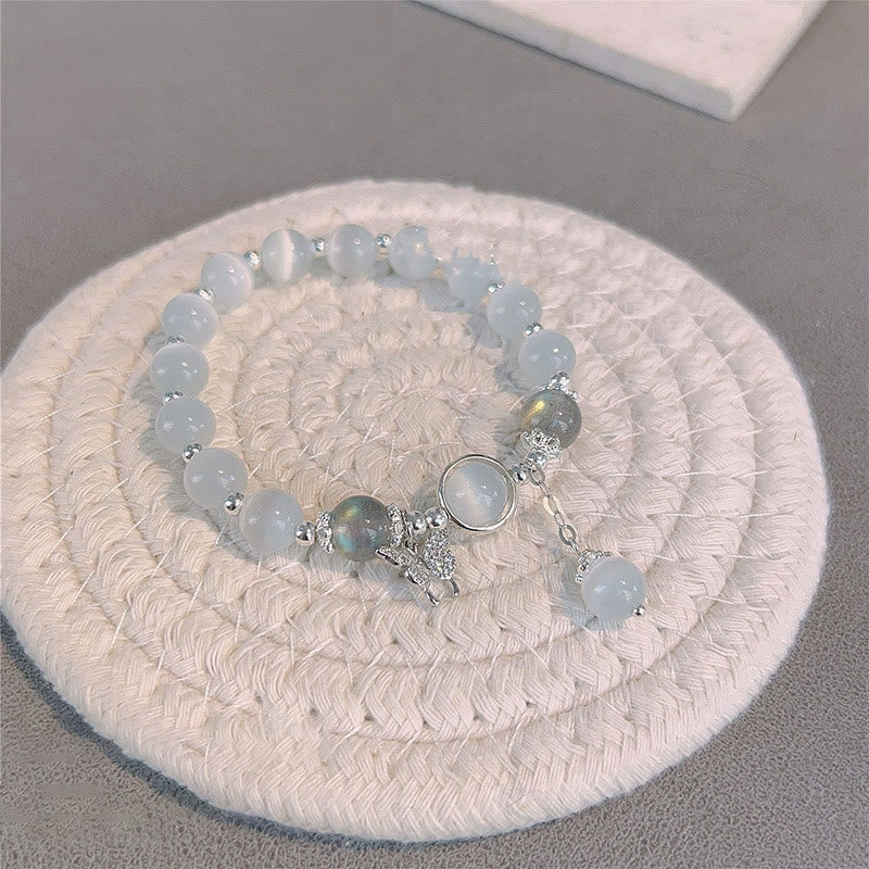 "Sending Luck and Inner Peace" Cat's Eye Butterfly Bracelet Includes Gift Message Card