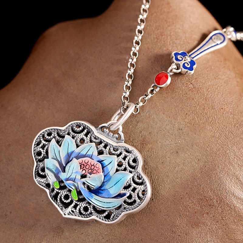 Lotus Auspicious Cloud New Beginning Necklace Pendant Ring (Extra 30% Off | USE CODE: FS30)