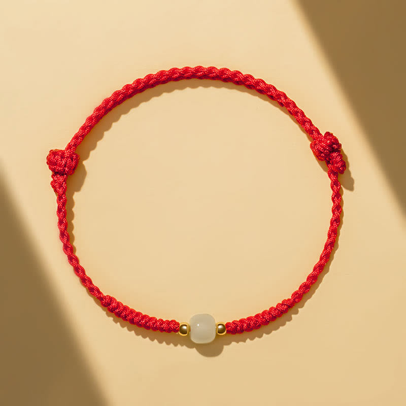 Handcrafted Jade Lucky Bead Abundance Braided Bracelet