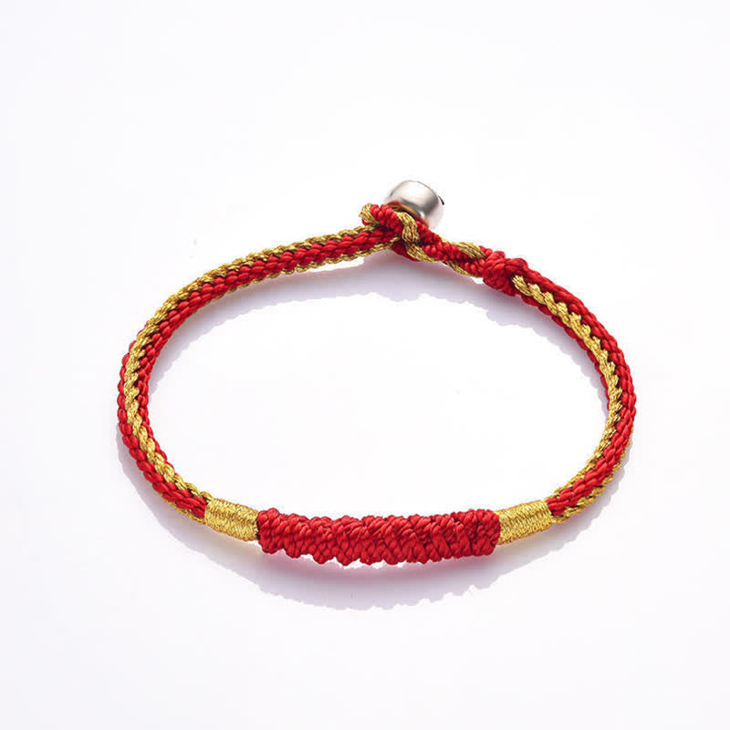 Handmade Tibetan Braided Red and Black String Minimalist Bracelet