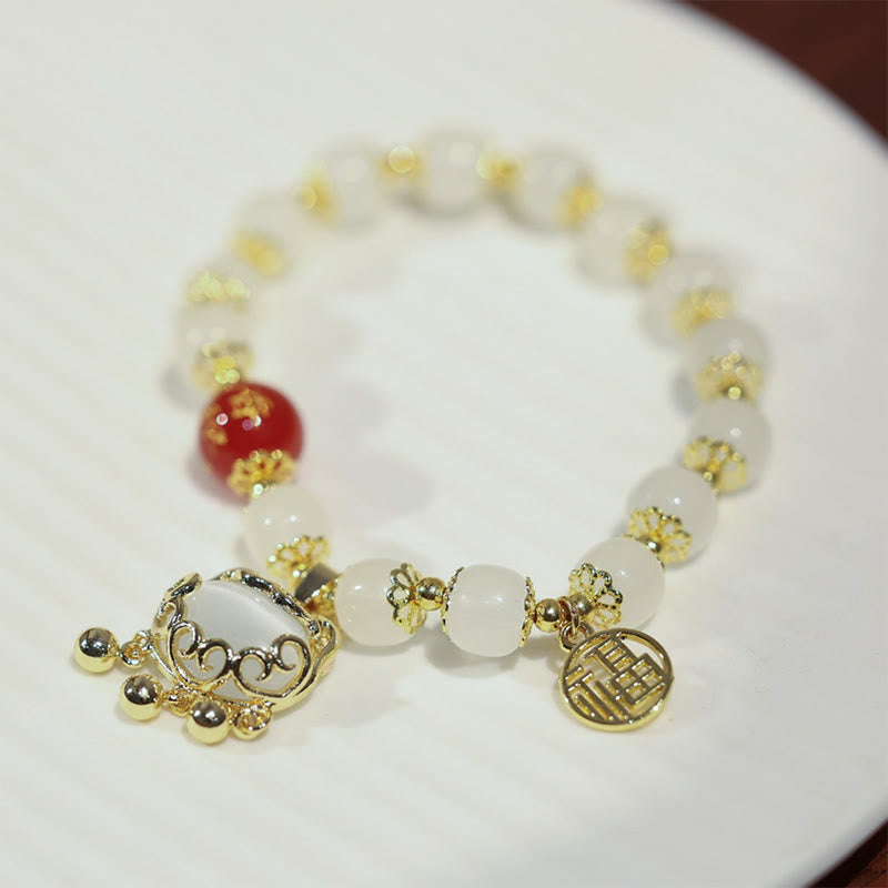 Windmill Chinese Lock Charm Fu Character Blessing Bracelet