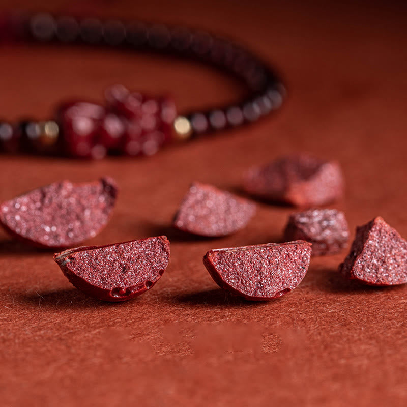 Garnet Cinnabar PiXiu Blessing Calm String Bracelet