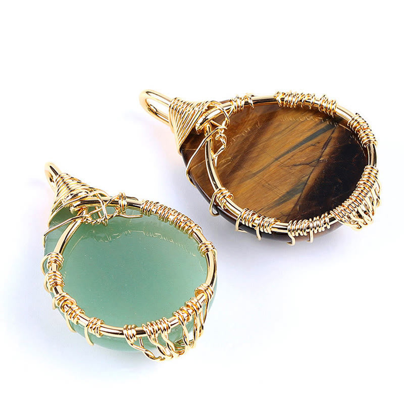 Natural Quartz Crystal Tree Of Life Healing Energy Necklace Pendant