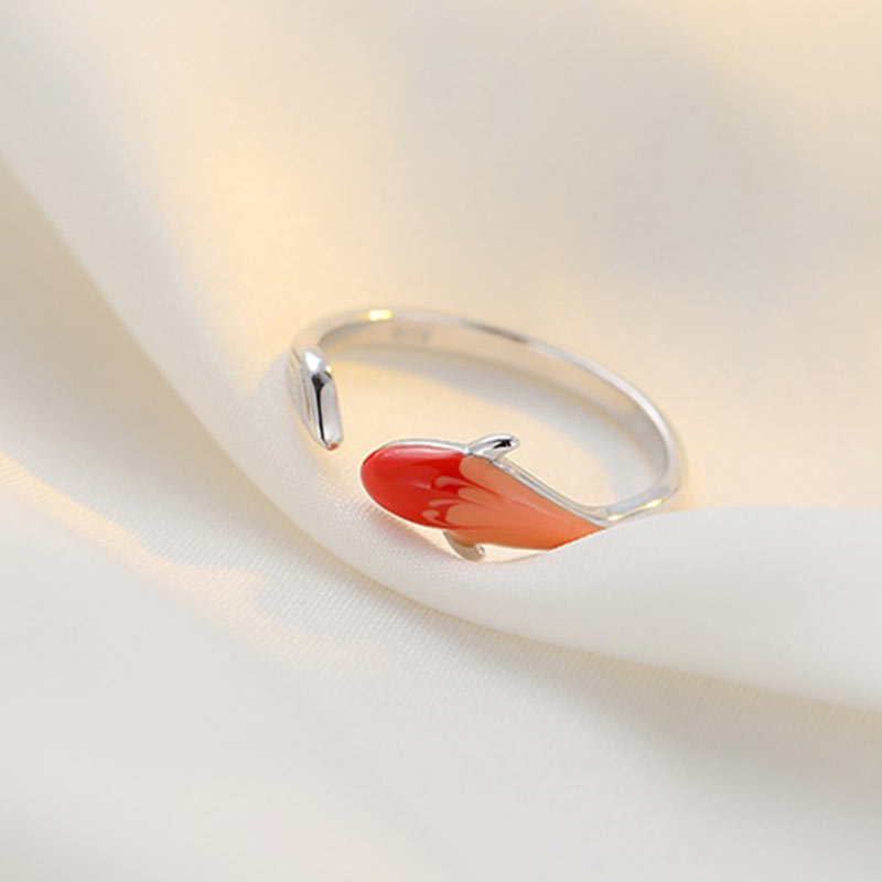 Koi Fish Copper Balance Luck Adjustable Ring