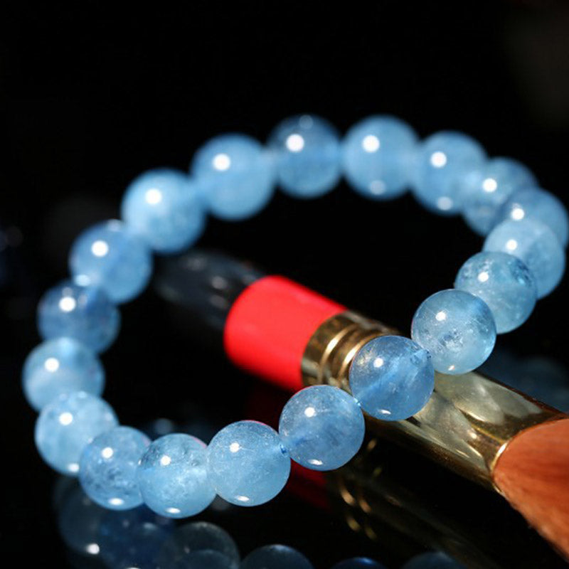 hop Aquamarine Beads Peace Healing Bracelet