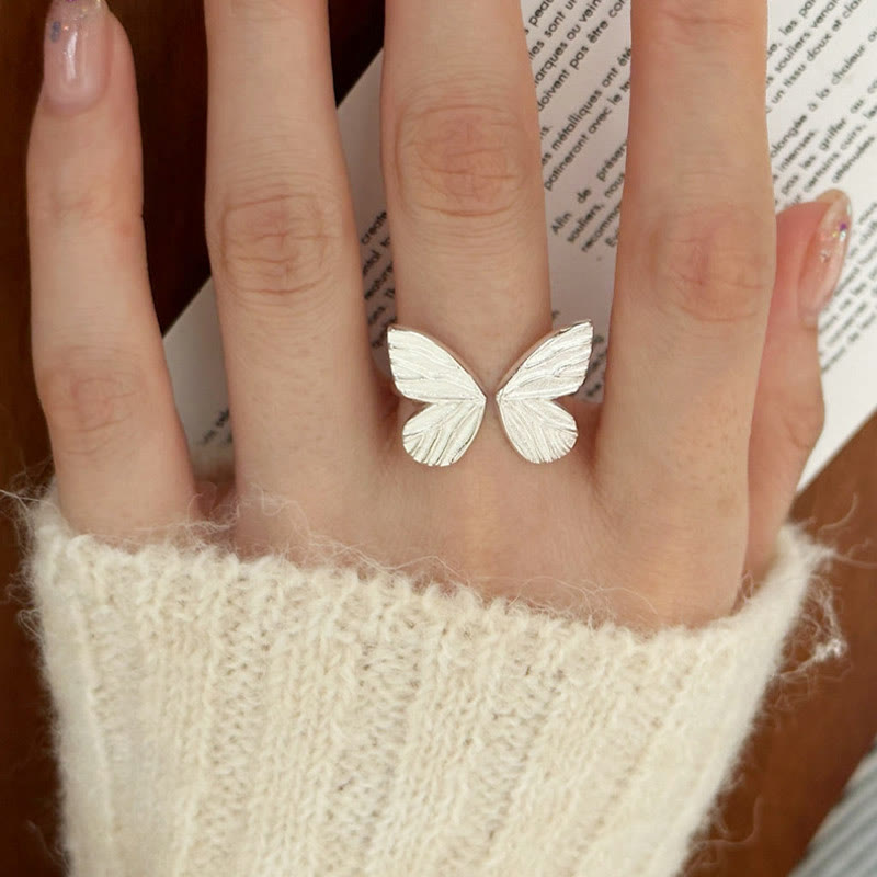 925 Sterling Silver Butterfly Love Freedom Ring