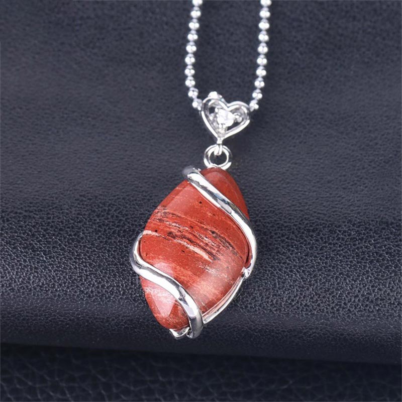 Marquise Pattern Natural Crystal Stone Charm Necklace Pendant (Extra 35% Off | USE CODE: FS35)